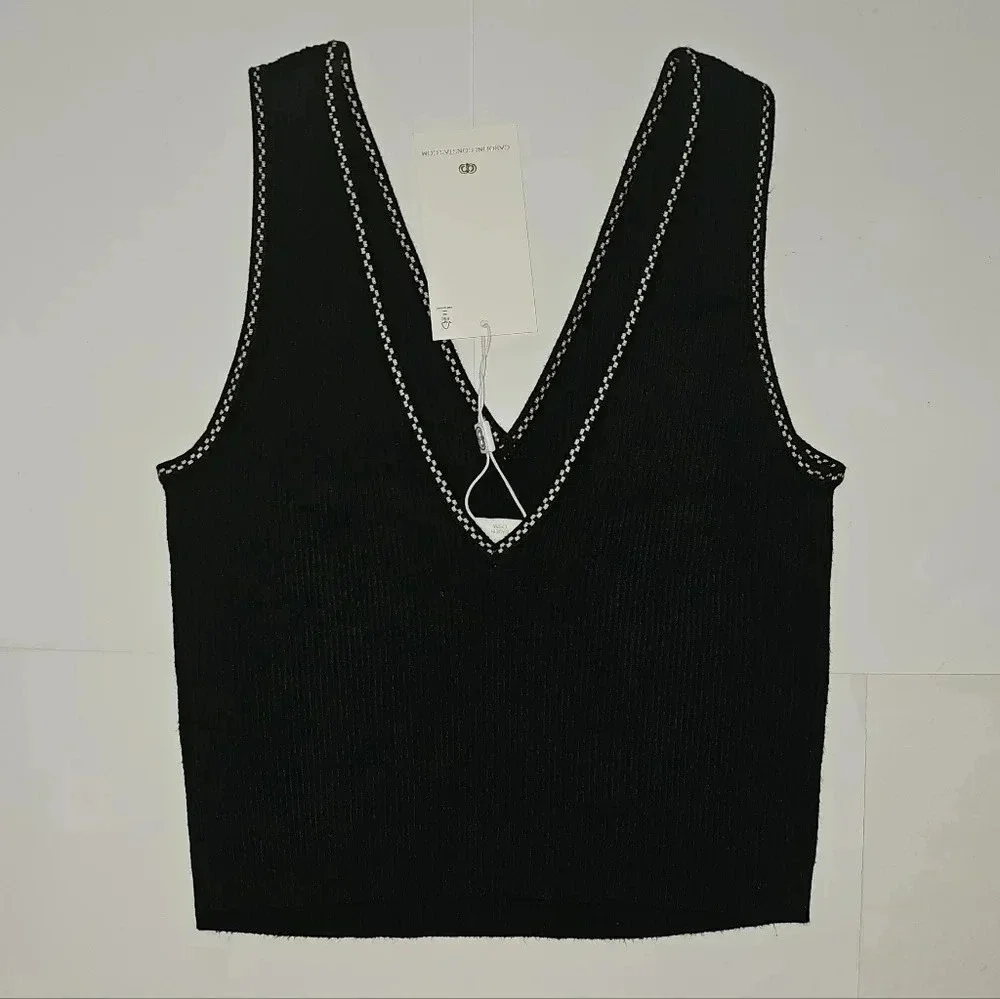 Caroline Constas Ribbed Sweater Crop Top - Picture 2 of 4